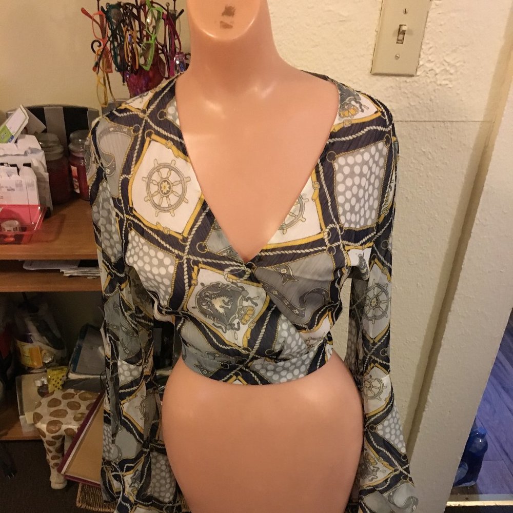 V-neck Bell Sleeve Top